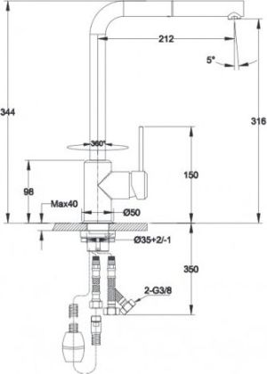 Bateria kuchenna Franke Sirius Side stojąca chrom (115.0476.760) 2