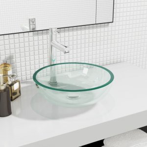 Umywalka vidaXL vidaXL Umywalka z bezbarwnego, hartowanego szkła, 35x12 cm 1