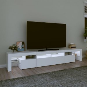 vidaXL Szafka pod TV z oświetleniem LED, biała, 230x36,5x40 cm 3