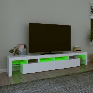 vidaXL Szafka pod TV z oświetleniem LED, biała, 230x36,5x40 cm 4