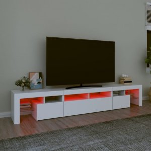 vidaXL Szafka pod TV z oświetleniem LED, biała, 230x36,5x40 cm 5