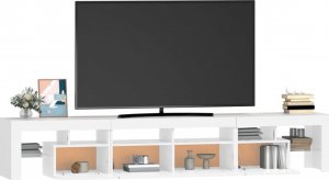 vidaXL Szafka pod TV z oświetleniem LED, biała, 230x36,5x40 cm 6