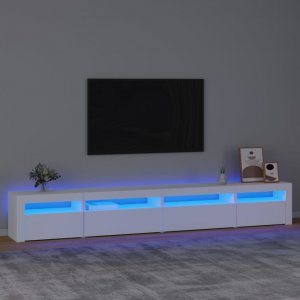 vidaXL vidaXL Szafka pod TV z oświetleniem LED, biała, 270x35x40 cm 1
