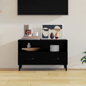 vidaXL vidaXL Szafka pod TV, czarna, 80x36x50 cm, materiał drewnopochodny 1