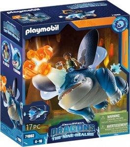 Playmobil PLAYMOBIL 71082 Dragons: The Nine Realms - Plowhorn & D'Angelo, Construction Toy (With Crystal Rock to Blow Up) 1