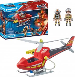 Playmobil PLAYMOBIL 71195 City Action Fire Brigade Helicopter Construction Toy (With Working Water Cannon) 1