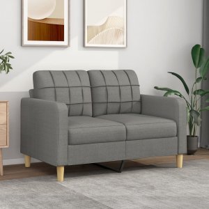 vidaXL vidaXL Sofa 2-osobowa, ciemnoszara, 120 cm, tapicerowana tkaniną 1