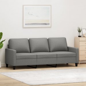 vidaXL vidaXL Sofa 3-osobowa, ciemnoszara, 180 cm, tapicerowana tkaniną 1