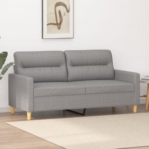 vidaXL vidaXL Sofa 2-osobowa, jasnoszara, 140 cm, tapicerowana tkaniną 1