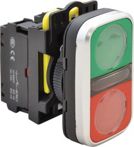 Tracon Electric Przycisk podwójny Włącz-Wyłącz NYG3-D zielony + czerwony 1