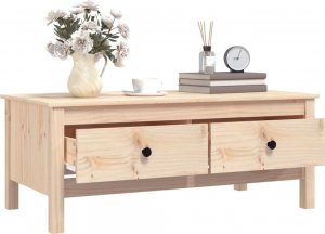 vidaXL Stolik kawowy, 100x50x40 cm, lite drewno sosnowe 5