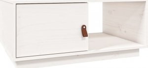 vidaXL Stolik kawowy, biały, 80x50x35,5 cm, lite drewno sosnowe 2