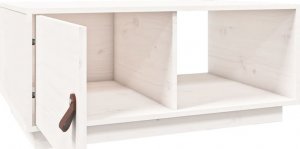 vidaXL Stolik kawowy, biały, 80x50x35,5 cm, lite drewno sosnowe 7