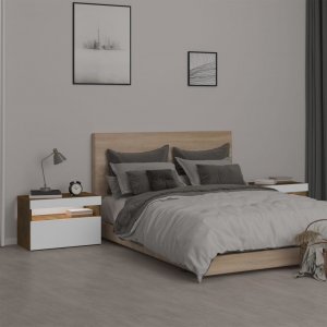 vidaXL Szafki nocne z LED, 2 szt., przydymiony dąb, 60x35x40 cm 4