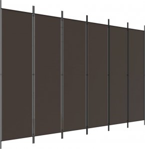 vidaXL vidaXL Parawan 6-panelowy, brązowy, 300x200 cm, tkanina 2