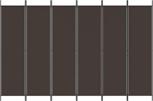 vidaXL vidaXL Parawan 6-panelowy, brązowy, 300x200 cm, tkanina 3