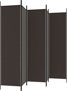 vidaXL vidaXL Parawan 6-panelowy, brązowy, 300x200 cm, tkanina 5