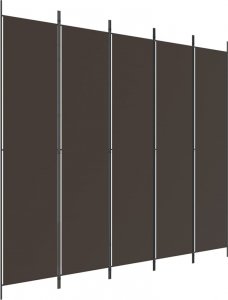 vidaXL vidaXL Parawan 5-panelowy, brązowy, 250x220 cm, tkanina 2