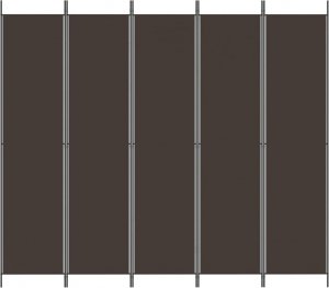 vidaXL vidaXL Parawan 5-panelowy, brązowy, 250x220 cm, tkanina 3