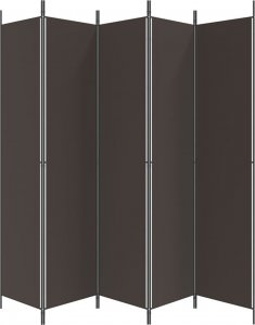 vidaXL vidaXL Parawan 5-panelowy, brązowy, 250x220 cm, tkanina 4