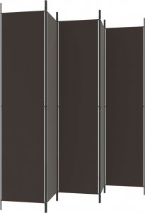 vidaXL vidaXL Parawan 5-panelowy, brązowy, 250x220 cm, tkanina 5