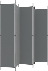vidaXL vidaXL Parawan 5-panelowy, antracytowy,250x220 cm, tkanina 4