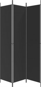 vidaXL vidaXL Parawan 3-panelowy, czarny, 150x220 cm, tkanina 4