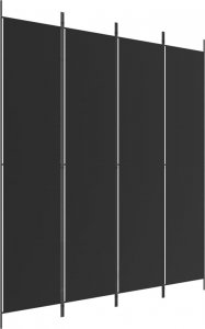 vidaXL vidaXL Parawan 4-panelowy, czarny, 200x220 cm, tkanina 2