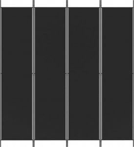 vidaXL vidaXL Parawan 4-panelowy, czarny, 200x220 cm, tkanina 3