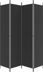 vidaXL vidaXL Parawan 4-panelowy, czarny, 200x220 cm, tkanina 4