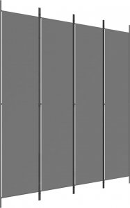 vidaXL vidaXL Parawan 4-panelowy, antracytowy, 200x220 cm, tkanina 2