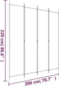 vidaXL vidaXL Parawan 4-panelowy, antracytowy, 200x220 cm, tkanina 8