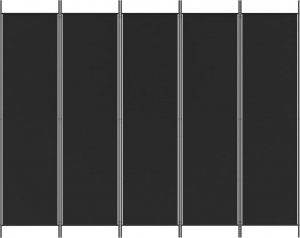 vidaXL vidaXL Parawan 5-panelowy, czarny, 250x200 cm, tkanina 3