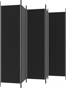 vidaXL vidaXL Parawan 5-panelowy, czarny, 250x200 cm, tkanina 5