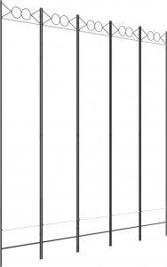 vidaXL vidaXL Parawan 5-panelowy, biały, 200x220 cm, tkanina 2
