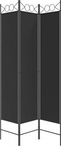 vidaXL vidaXL Parawan 3-panelowy, czarny, 120x200 cm, tkanina 4