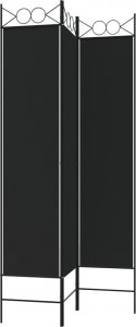 vidaXL vidaXL Parawan 3-panelowy, czarny, 120x200 cm, tkanina 5