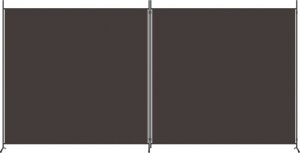 vidaXL vidaXL Parawan 2-panelowy, brązowy, 348x180 cm, tkanina 3