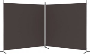 vidaXL vidaXL Parawan 2-panelowy, brązowy, 348x180 cm, tkanina 4