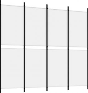 vidaXL vidaXL Parawan 4-panelowy, biały, 200 x 180 cm, tkanina 2