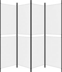 vidaXL vidaXL Parawan 4-panelowy, biały, 200 x 180 cm, tkanina 5