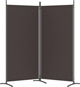 vidaXL vidaXL Parawan 2-panelowy, brązowy, 175x180 cm, tkanina 4