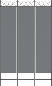 vidaXL vidaXL Parawan 3-panelowy, antracytowy, 120x200 cm, tkanina 3