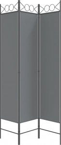 vidaXL vidaXL Parawan 3-panelowy, antracytowy, 120x200 cm, tkanina 4