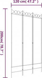 vidaXL vidaXL Parawan 3-panelowy, antracytowy, 120x200 cm, tkanina 8