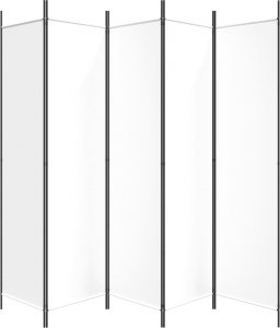 vidaXL vidaXL Parawan 5-panelowy, biały, 250x200 cm, tkanina 4