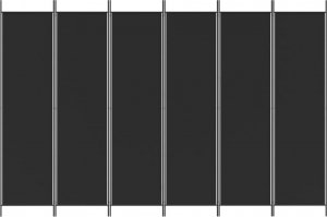 vidaXL vidaXL Parawan 6-panelowy, czarny, 300x200 cm, tkanina 3