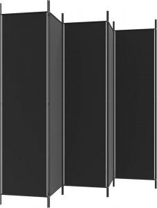 vidaXL vidaXL Parawan 6-panelowy, czarny, 300x200 cm, tkanina 5