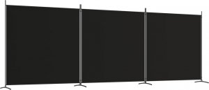 vidaXL vidaXL Parawan 3-panelowy, czarny, 525x180 cm, tkanina 2