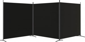 vidaXL vidaXL Parawan 3-panelowy, czarny, 525x180 cm, tkanina 4